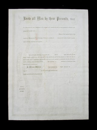Stock Certificate for the American Merchants Union Express Company