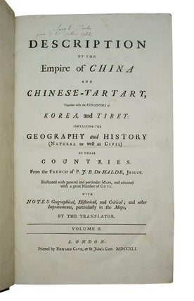 Description of the Empire of China and Chinese-Tartary