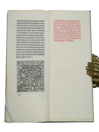 Note by William Morris on His Aims in Founding the Kelmscott Press
