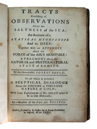 Tracts Consisting of Observations About the Saltness of the Sea: