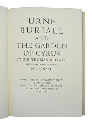 Urne Buriall and the Garden of Cyrus