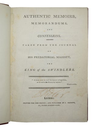 Authentic Memoirs, Memorandums, and Confessions.