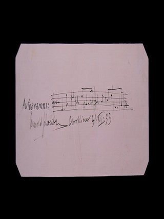 Item #69599 Autograph Musical Bars, Signed. Arnold SCHONBERG