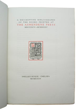 Descriptive Bibliography of the Books Printed at the Ashendene Press