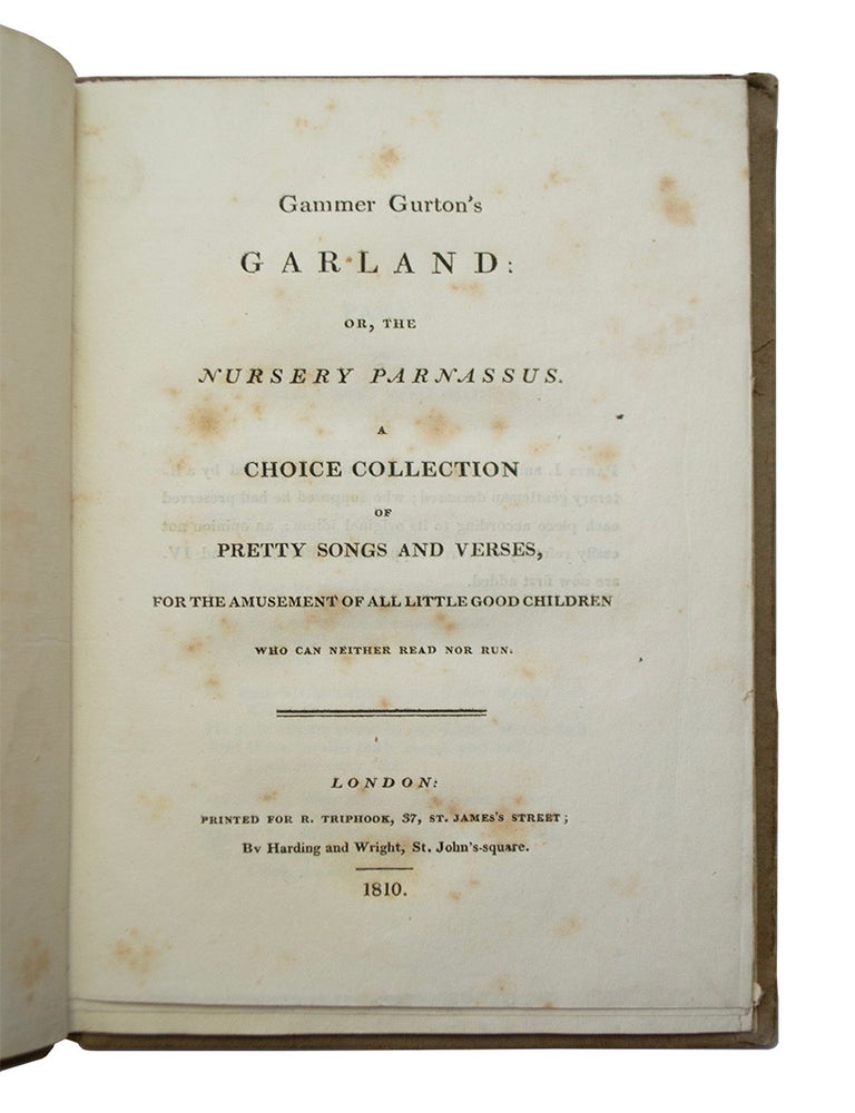 Item #69631 Gammer Gurton's Garland: or, The Nursery Parnassus. Joseph RITSON.
