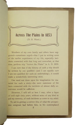 Across the Plains in 1853